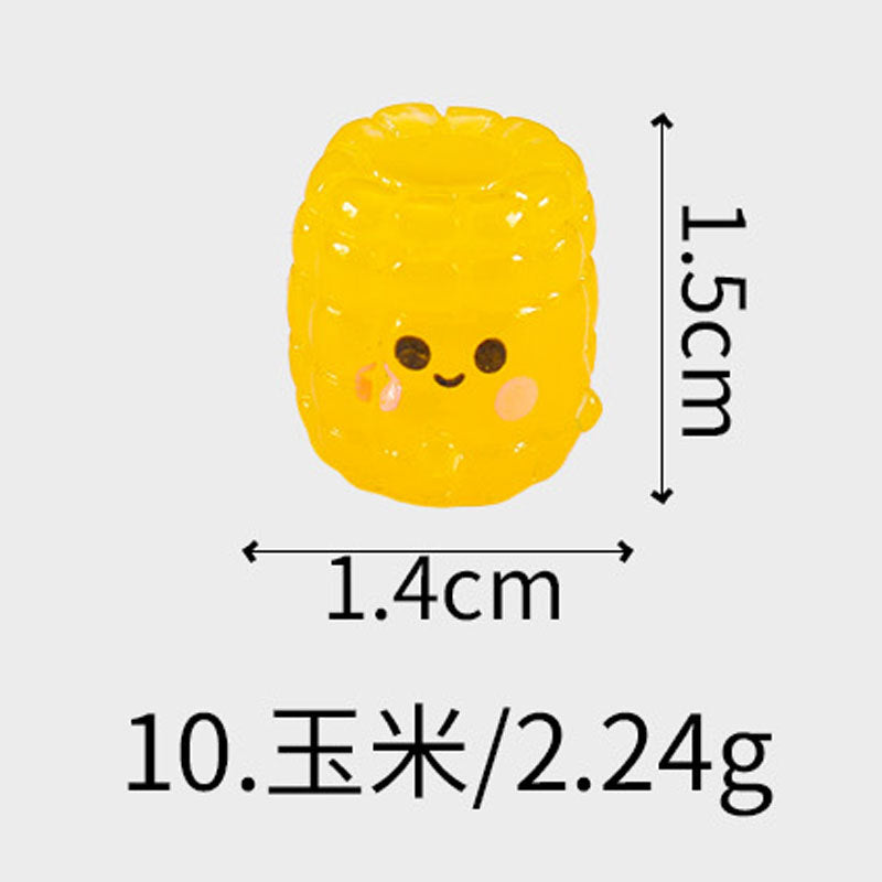微景观树脂仿真夜光水果荔枝草莓可爱创意工艺品食玩小摆件批发