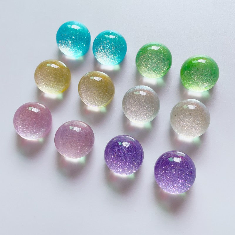 Korean Color Transparent Star Sense Glitter Pink Half Pill Diy Resin Accessories Earrings Hair Clip Cell Phone Case Shoe Material