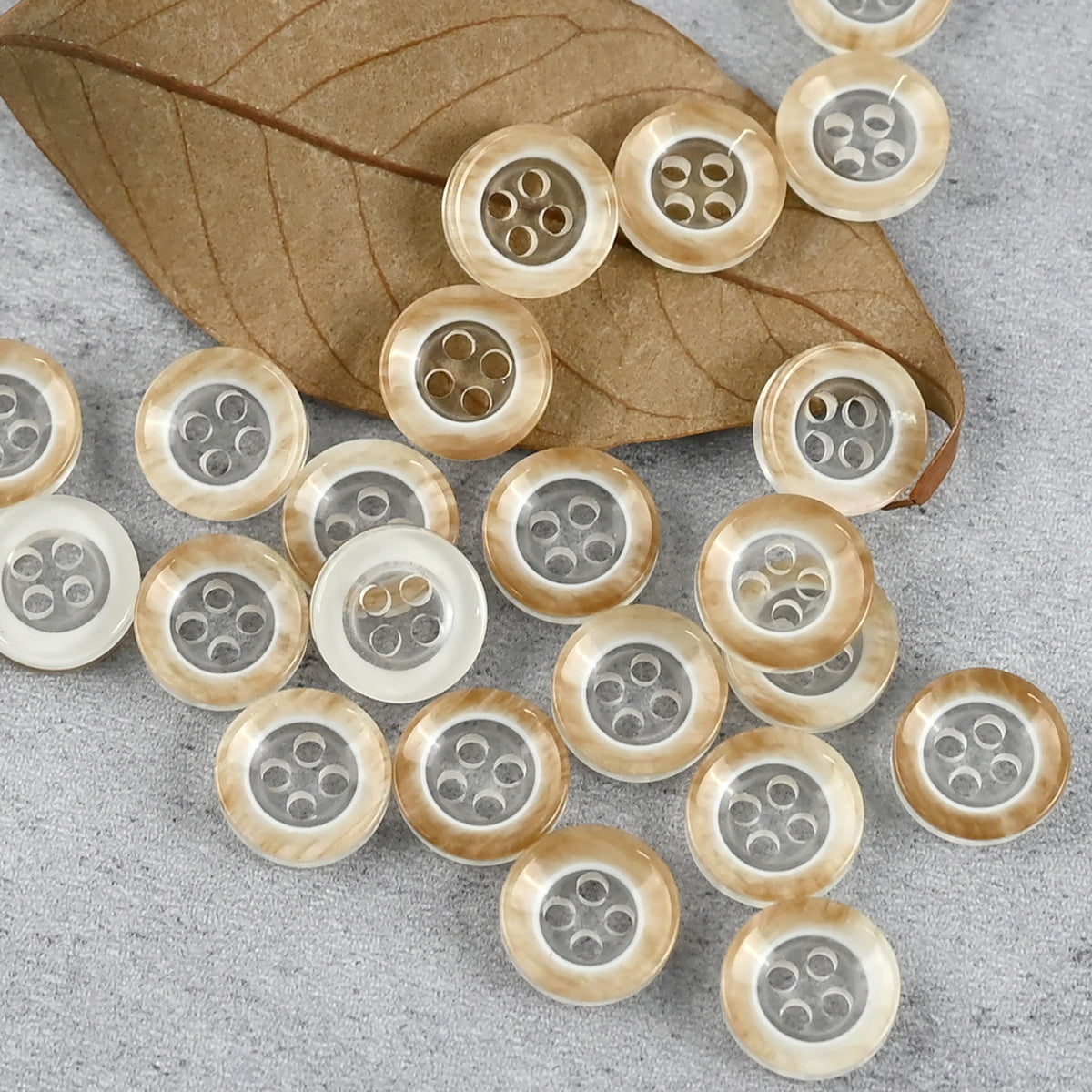 Bunli - DIY 10 Pack Clear Tint Round Four-Hole Button