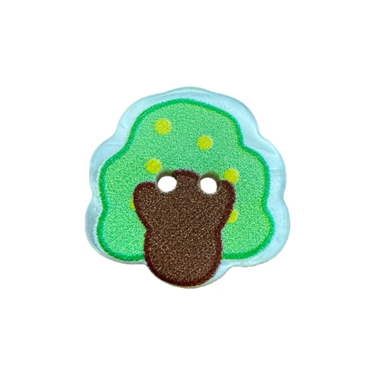 Bunli - DIY 10 Pack Green-Tree Yellow-Dot Button