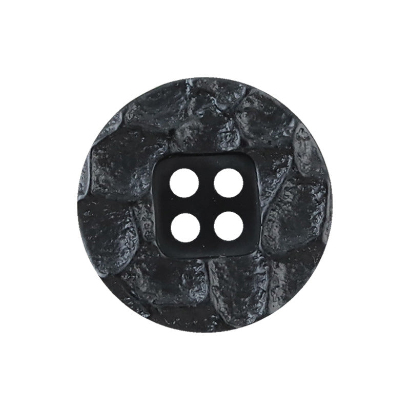 Bunli - DIY 10 Pack Rock-Textured Square-Center Button