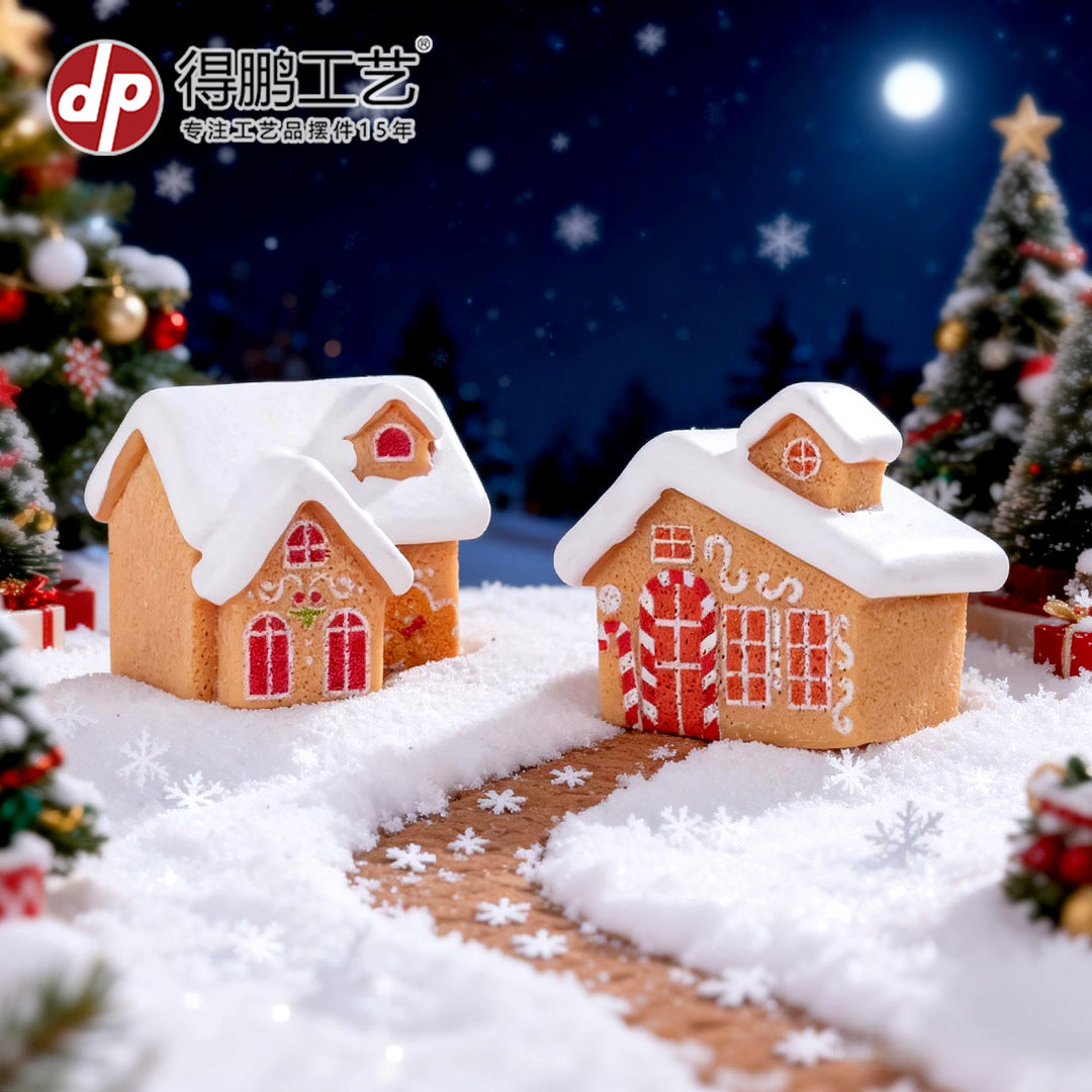 微景观卡通创意圣诞姜饼屋 diy娃屋卧室装饰品配件桌面小摆件得鹏