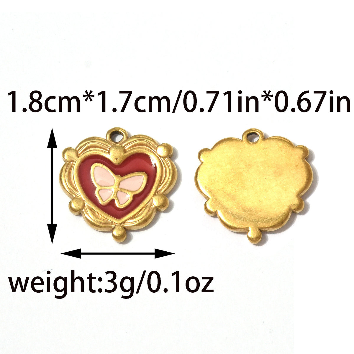 Elvane - Butterfly Scalloped Heart Pendant Only