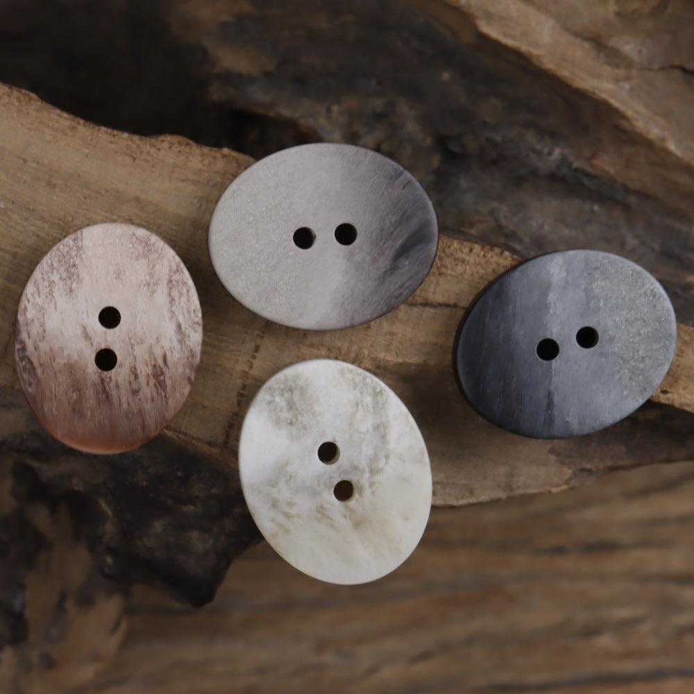 Bunli - DIY 10 Pack Gradient-Grain Oval Button