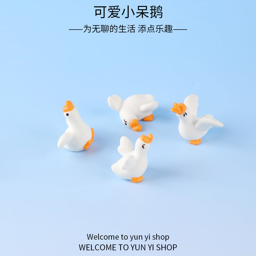 微景观创意呆萌搞怪大白鹅公仔园艺diy装饰品 配件汽车桌面小摆件