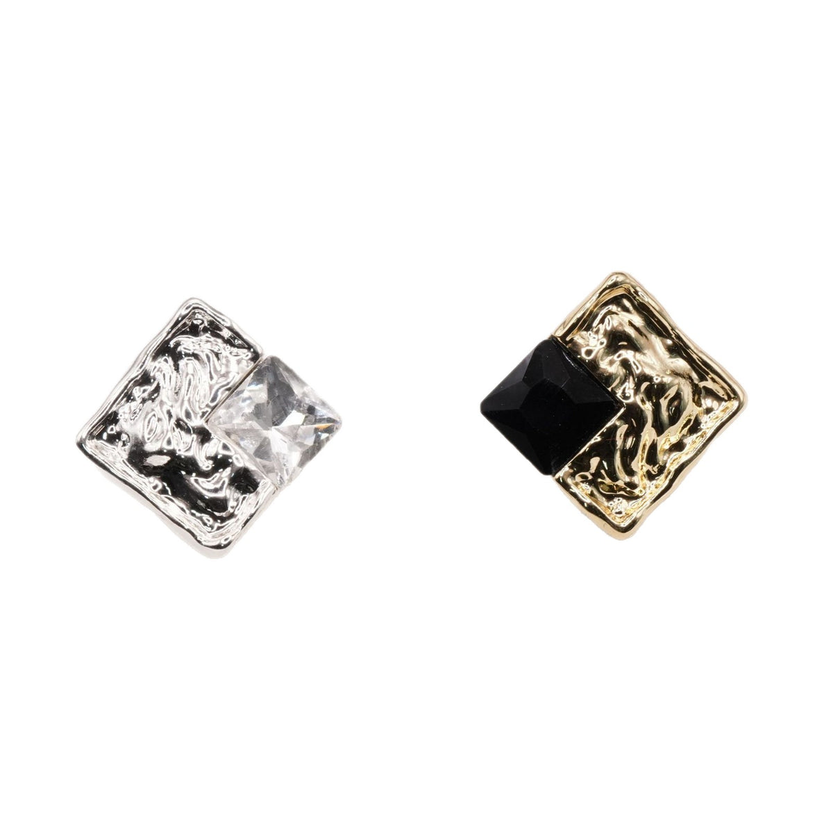 Bunli - DIY 10 Pack Textured Square Faceted-Accent Button