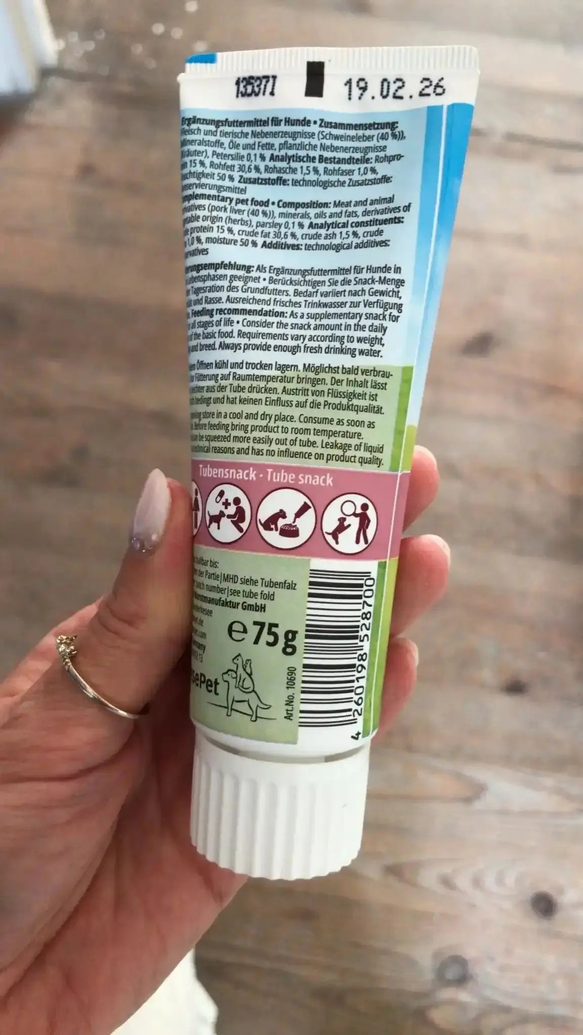 Pâté de foie en tube pour chien (75g) - TUBIDOG Cyno-Pro