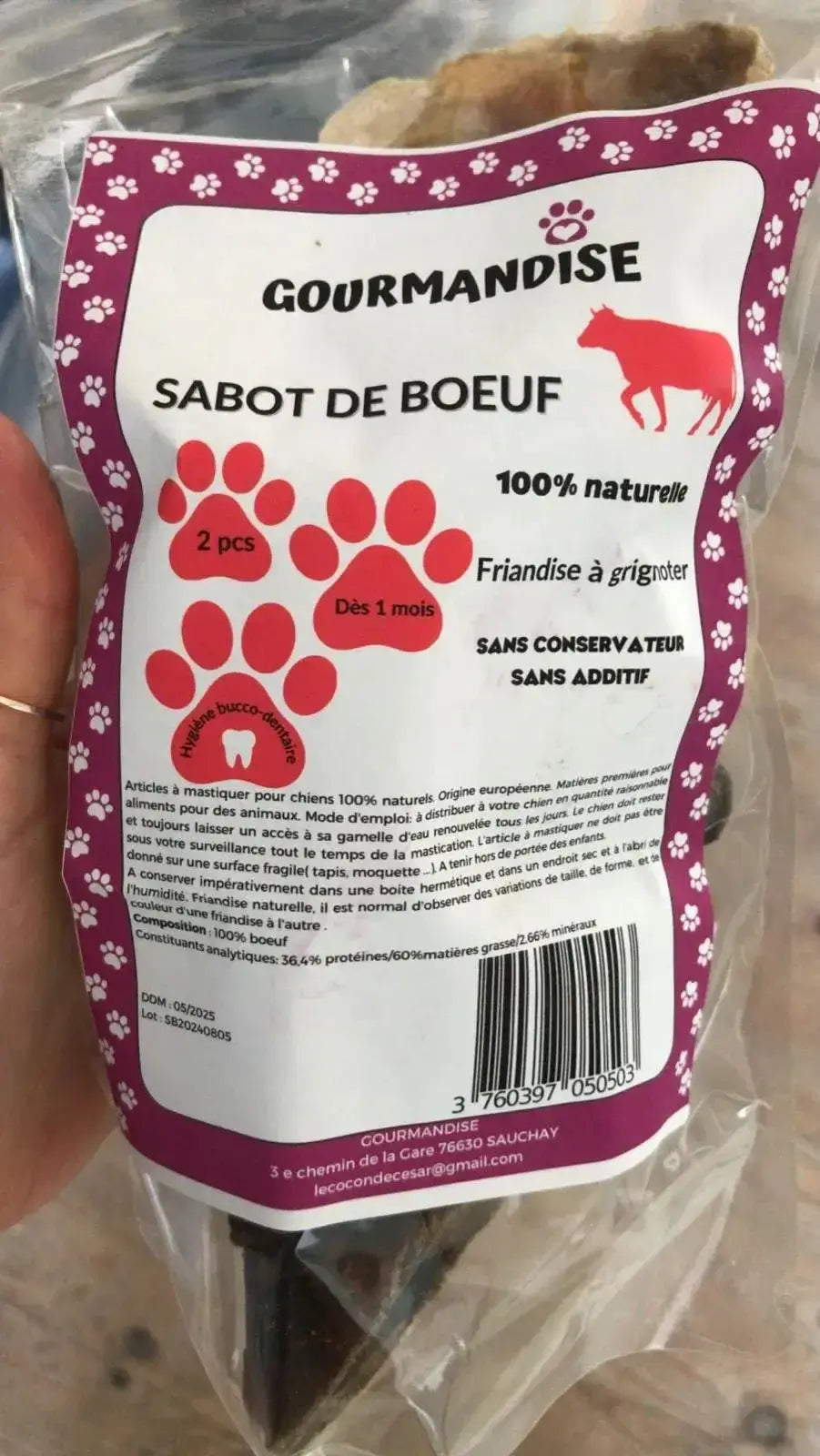 Sabots de bœuf pour chien - Friandise de mastication naturelle LE COCON DE CESAR