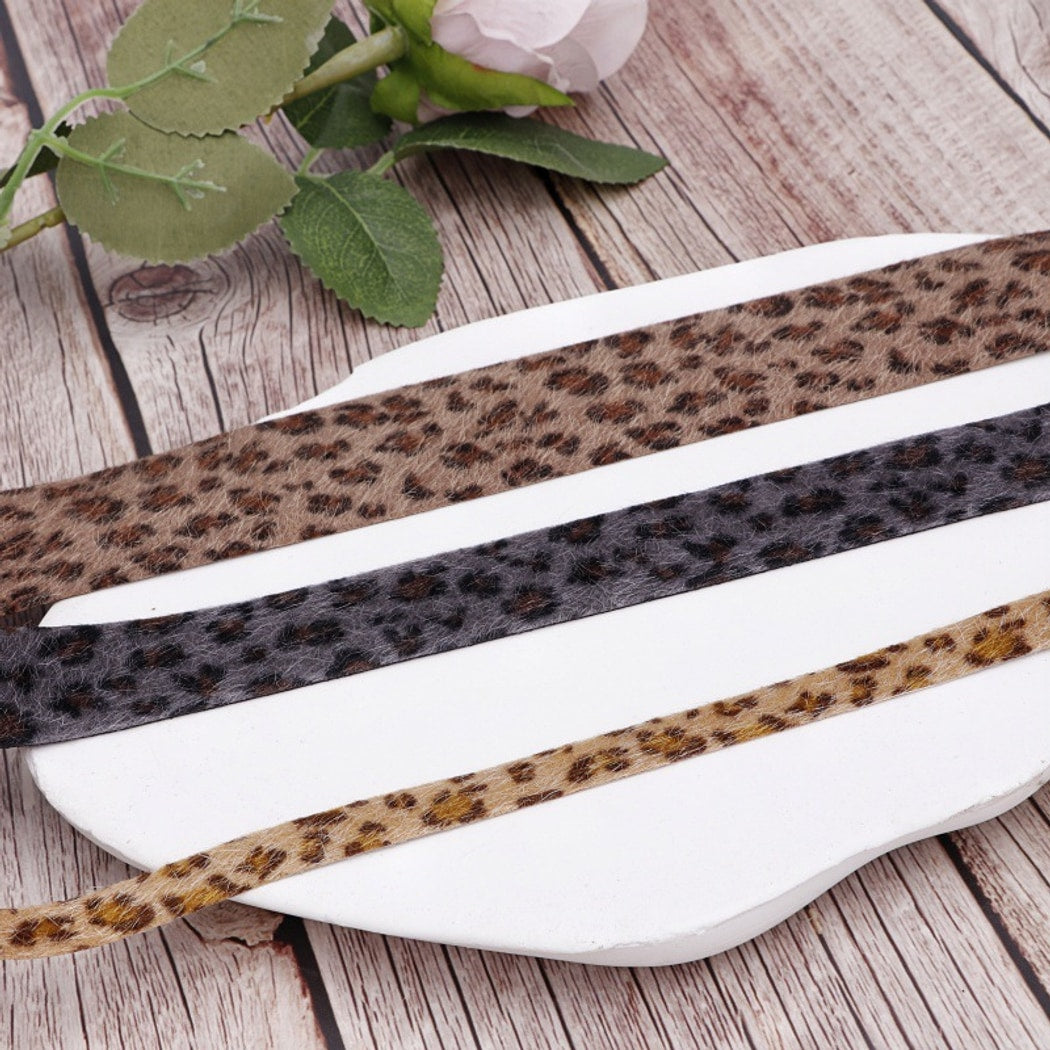 Rivora - DIY Leopard Print Plush Decorative Trim Ribbon