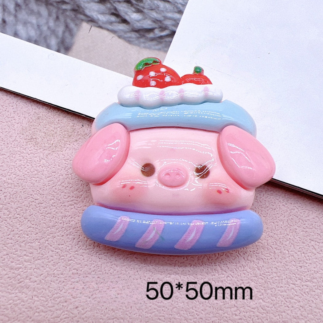 Chivy - Plastic DIY Cartoon Pig Dessert Theme Accessory