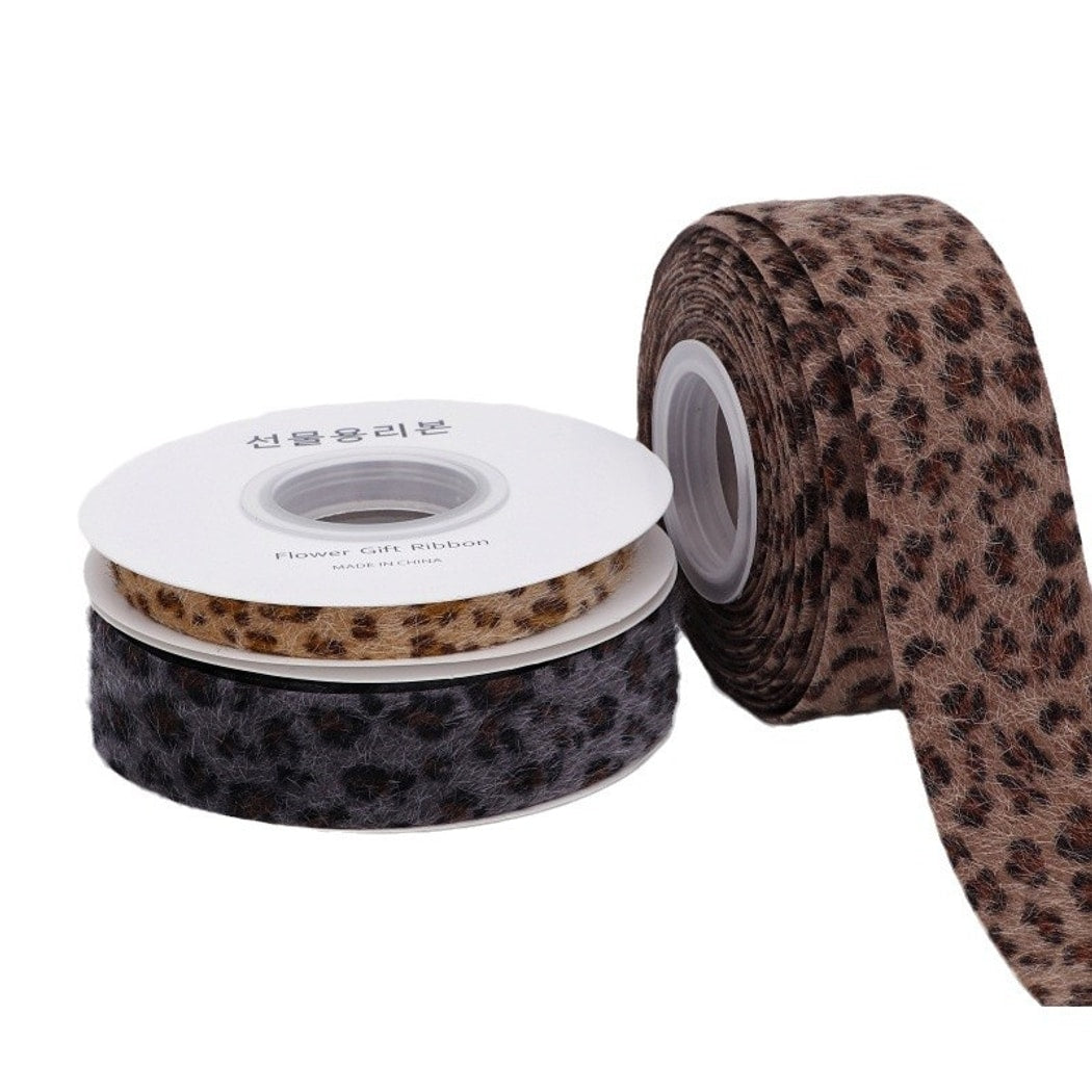 Rivora - DIY Leopard Print Plush Decorative Trim Ribbon