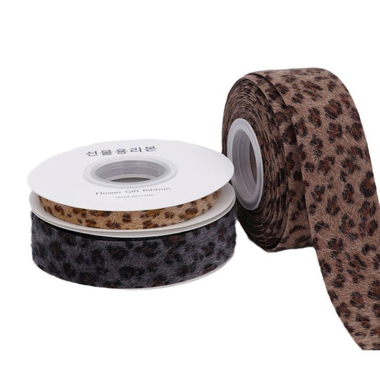 Rivora - DIY Leopard Print Plush Decorative Trim Ribbon