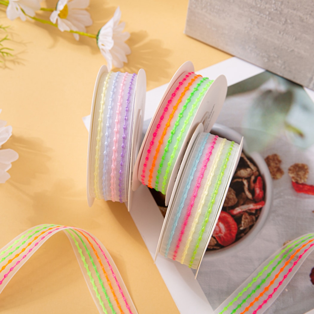 Rivora - DIY Bubble Stripe Sheer Decorative Ribbon