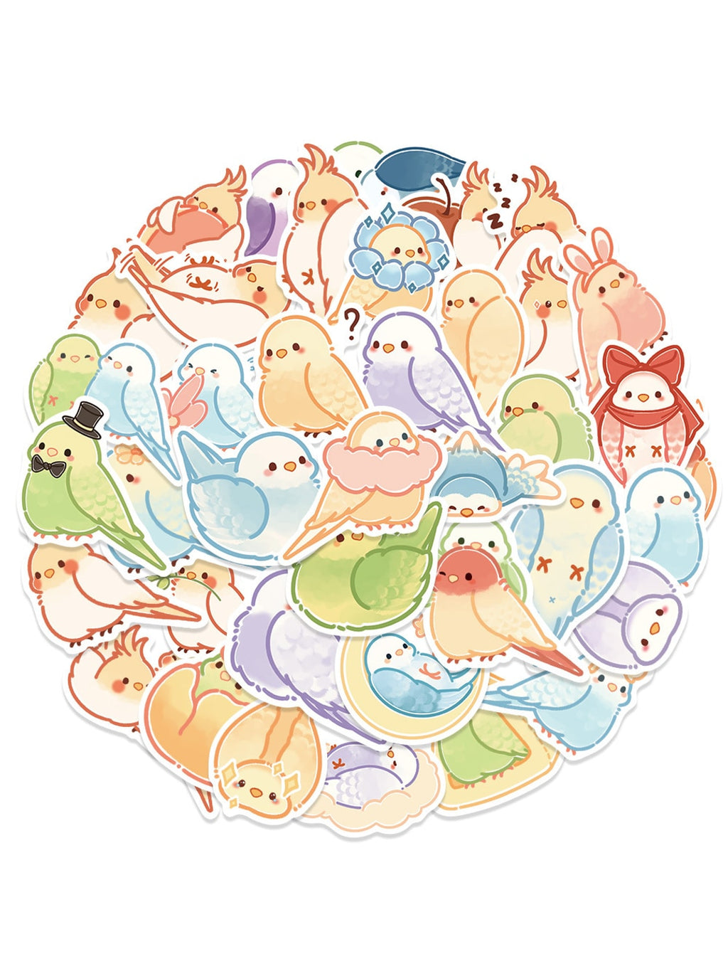 Lunira - 40 Piece Cartoon Parrot Adhesive Stickers pack Oria & Co