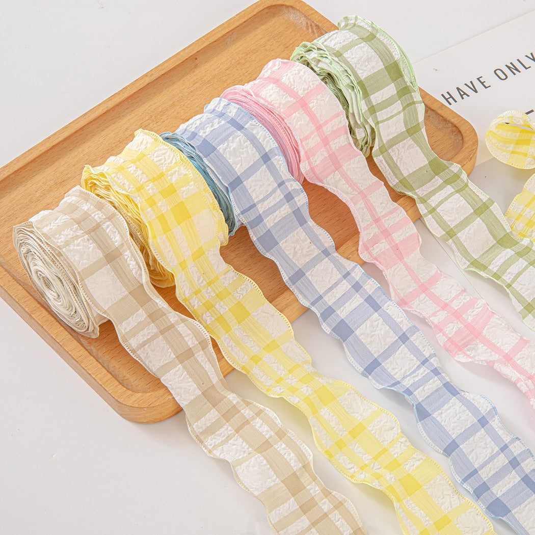 Rivora - DIY Ruffled Check Pleated Polyester Ribbon