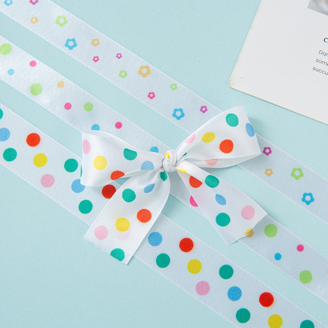 Rivora - DIY Dot Print Decorative Polyester Ribbon