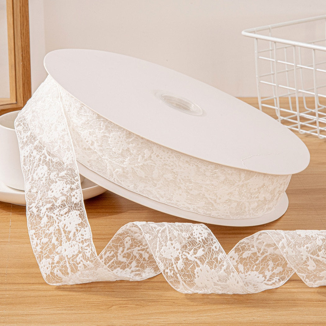 Rivora - DIY Polyester Sheer Lace Ribbon Trim