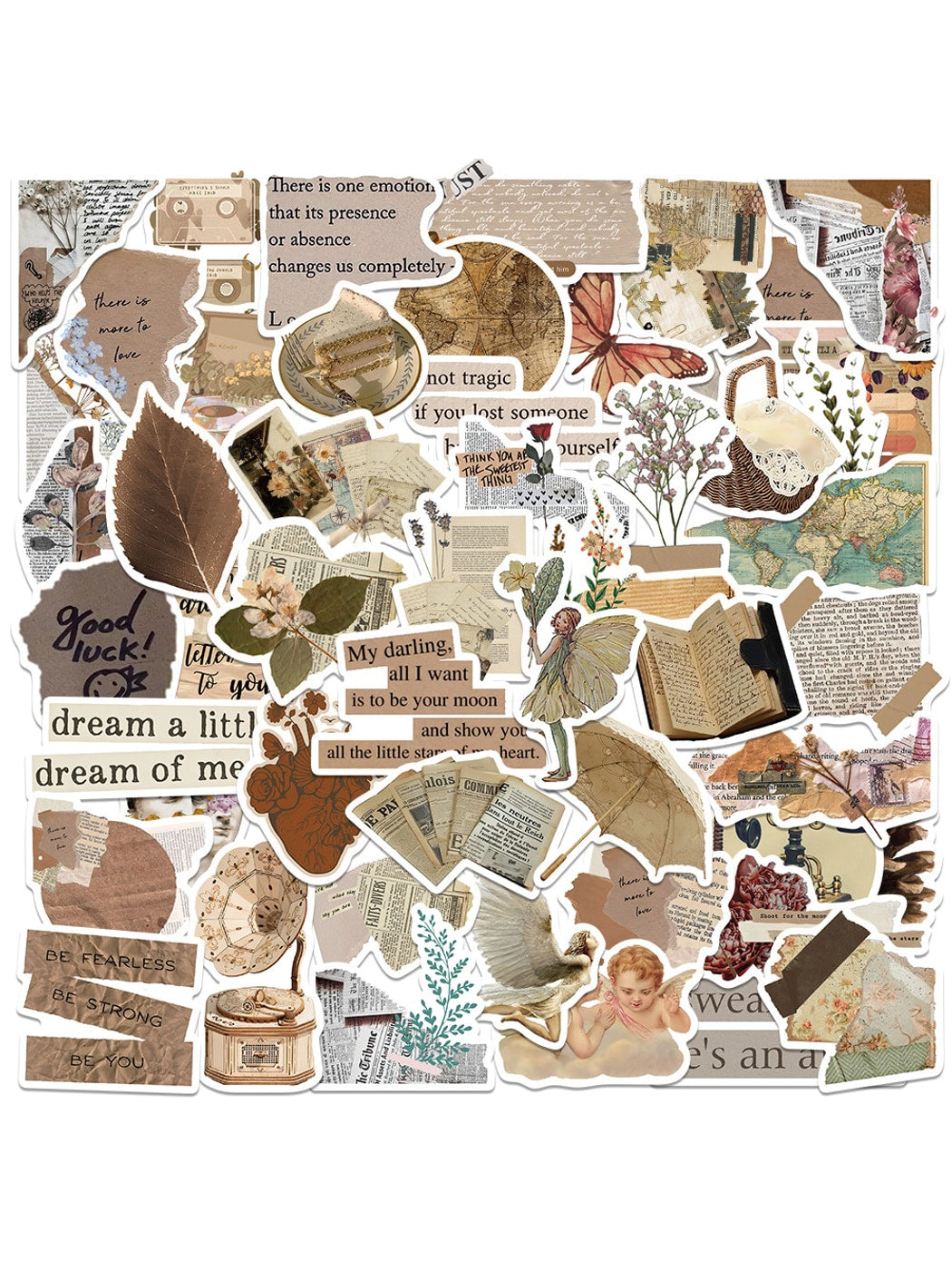 Lunira - Vintage Style Printed Decorative Stickers Pack Oria & Co