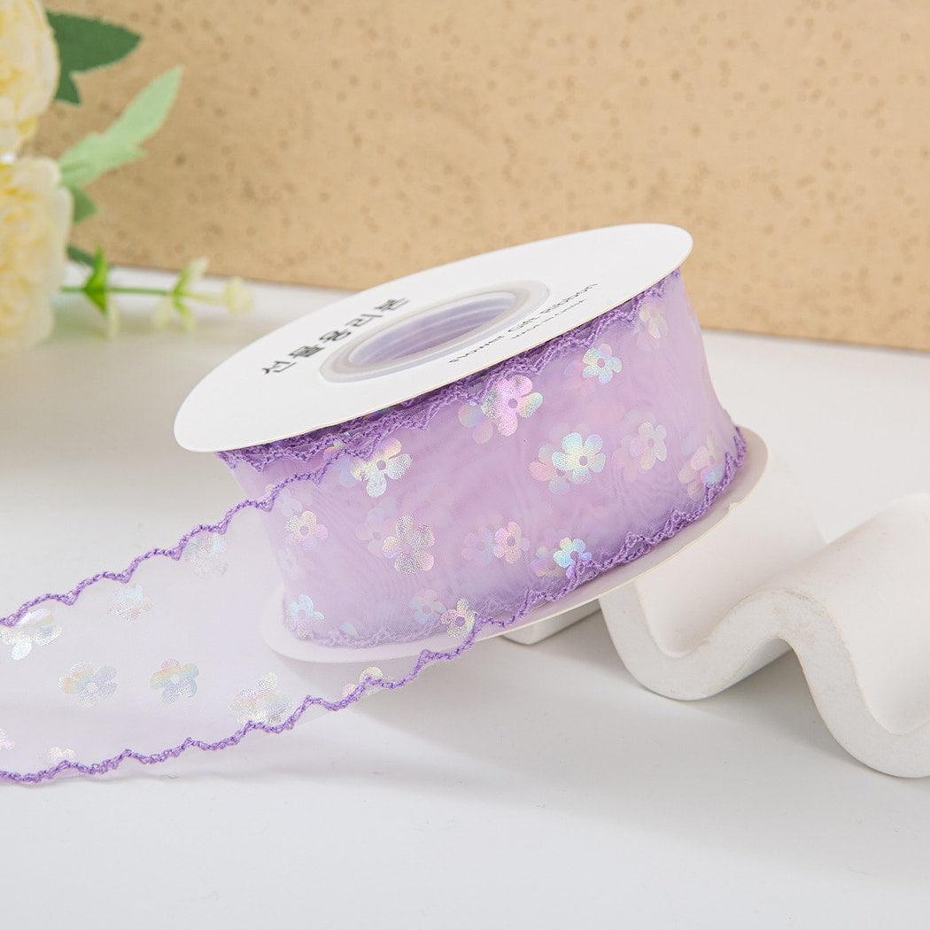 Rivora - DIY Sequin Floral Tulle Trim Ribbon