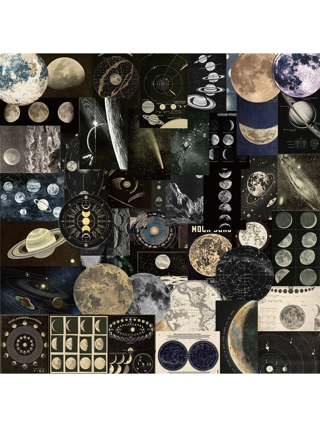 Lunira - Vintage Celestial Planet 50 Sheets Stickers pack Oria & Co