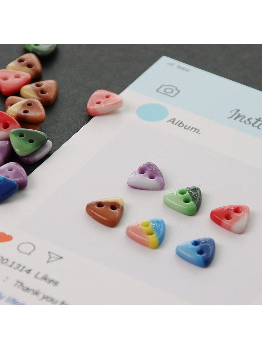 Bunli - 10 Pack Gradient Ceramic Two Hole Sewing Button Oria & Co