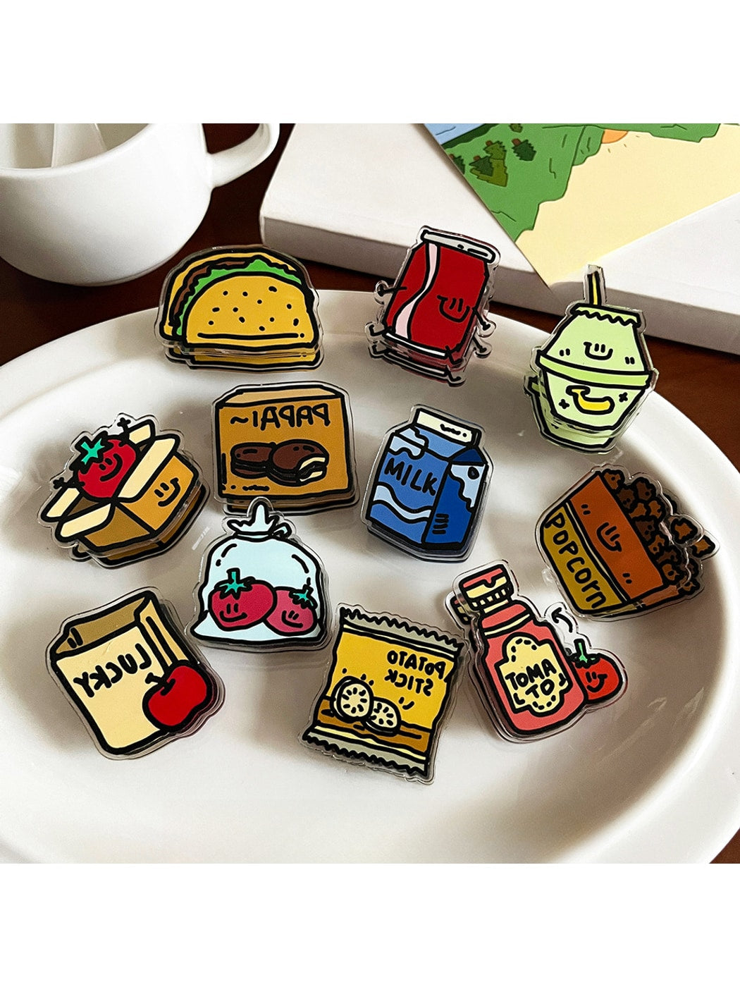 Clemi - Cartoon Food Acrylic Memo Stationery Planner Clip Oria & Co