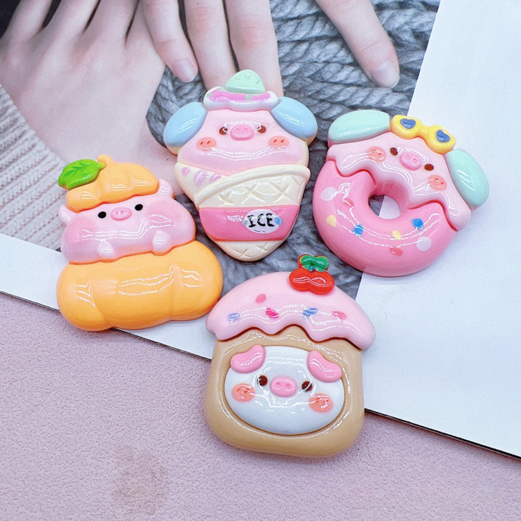Chivy - Plastic DIY Cartoon Pig Dessert Theme Accessory