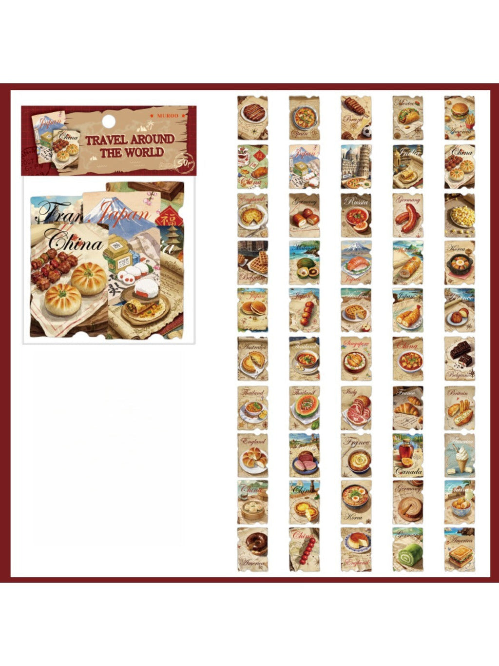 Lunira Postage Stamp Series stickers displayed on a notebook cover