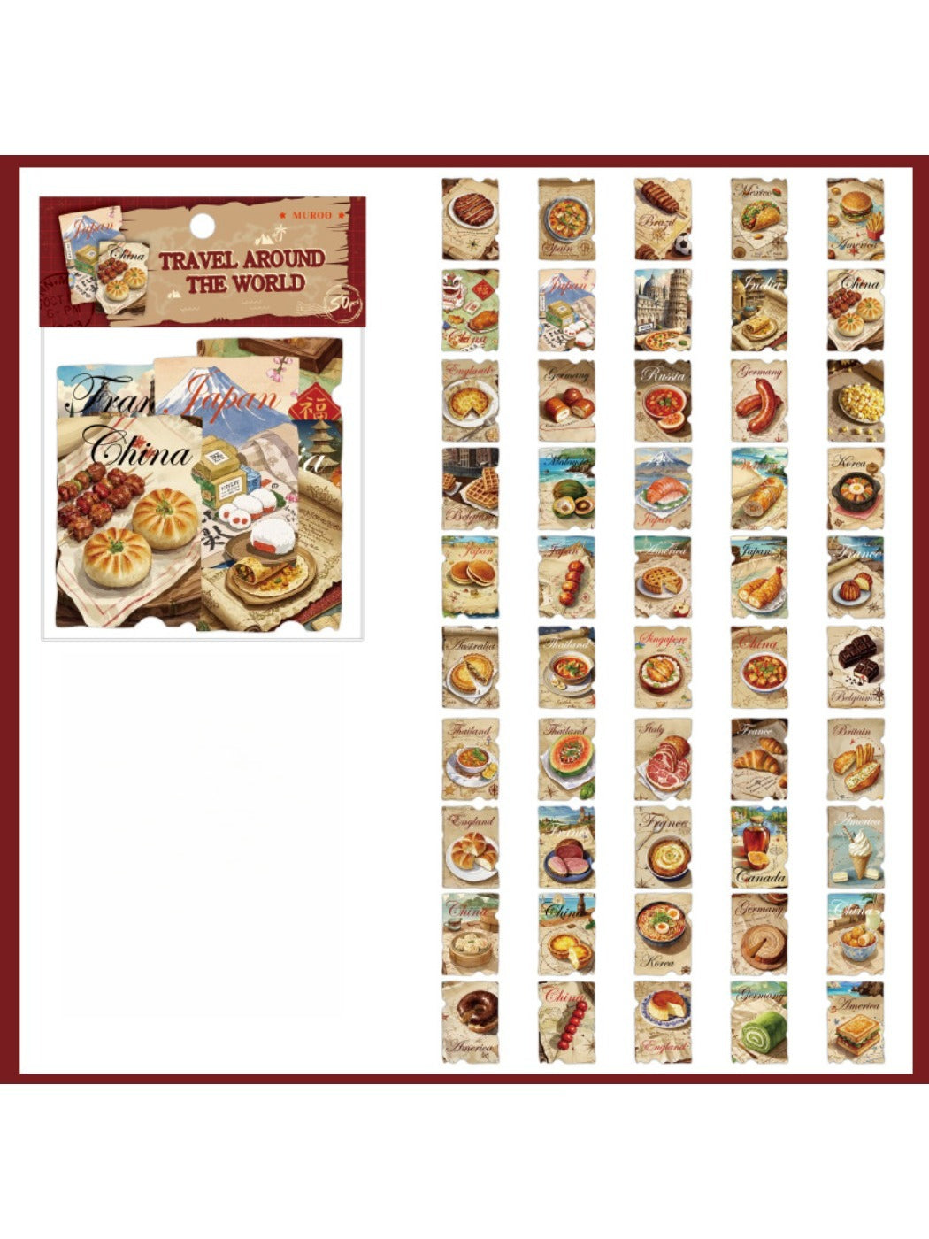 Lunira Postage Stamp Series stickers displayed on a notebook cover