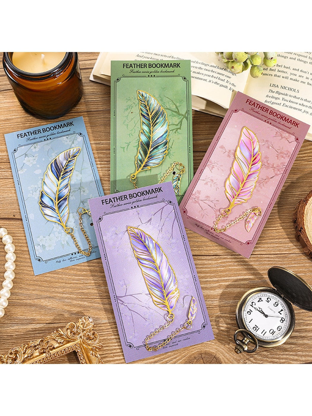 Novellea - Ornate Feather Shaped Classic Metal Bookmark Oria & Co
