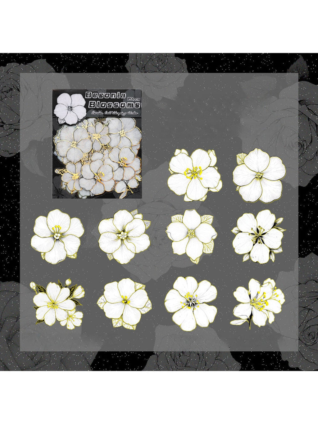 Lunira - Printed PET Floral Journal Decor Stickers pack Oria & Co