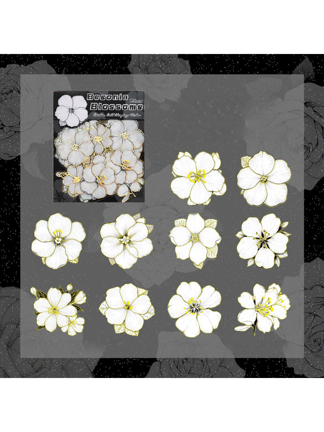Lunira - Printed PET Floral Journal Decor Stickers pack Oria & Co