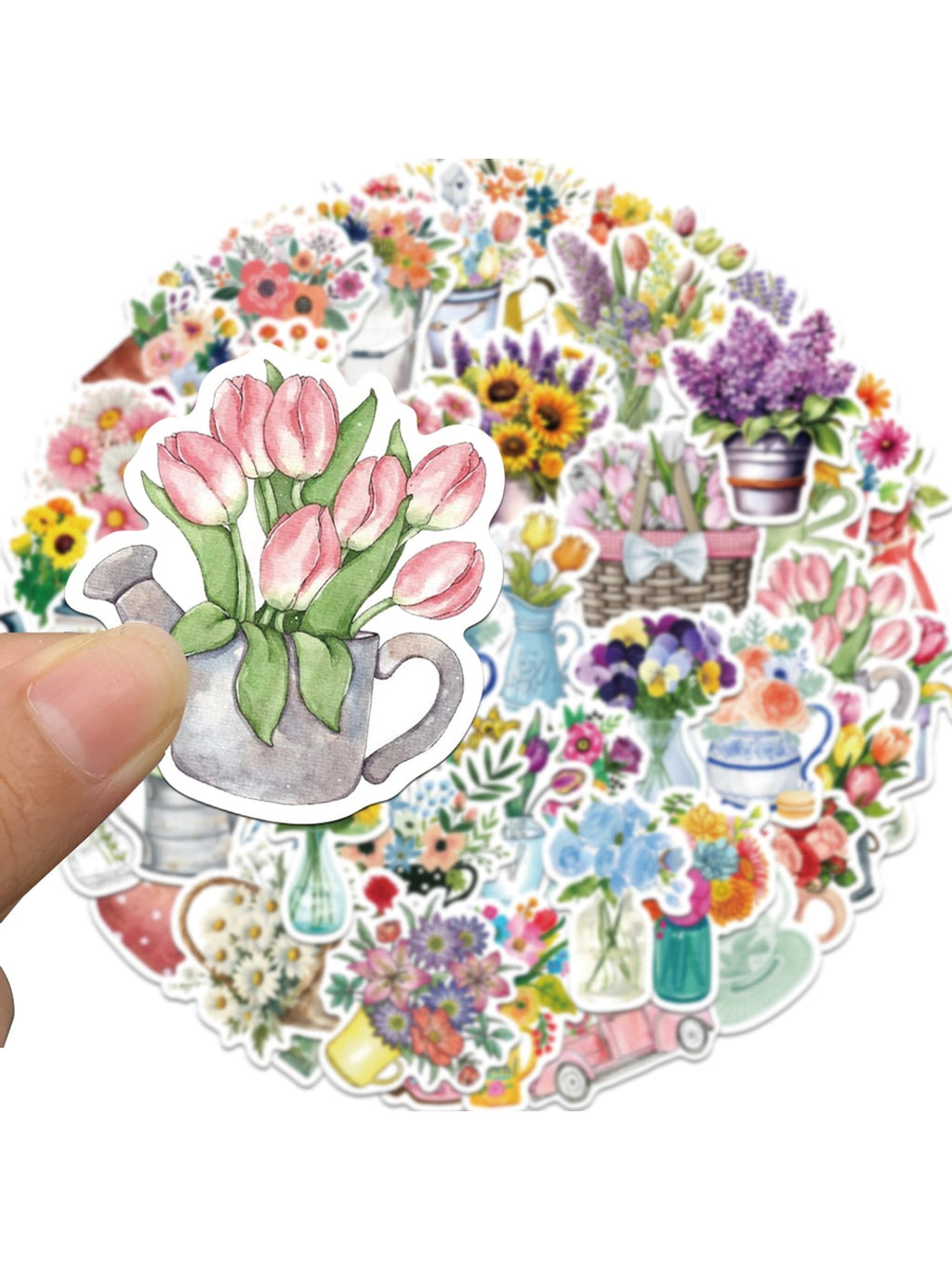 Lunira - 50 Sheet Flower Stickers Pack Oria & Co