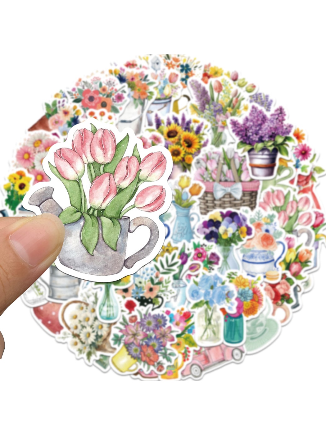 Lunira - 50 Sheet Flower Stickers Pack Oria & Co