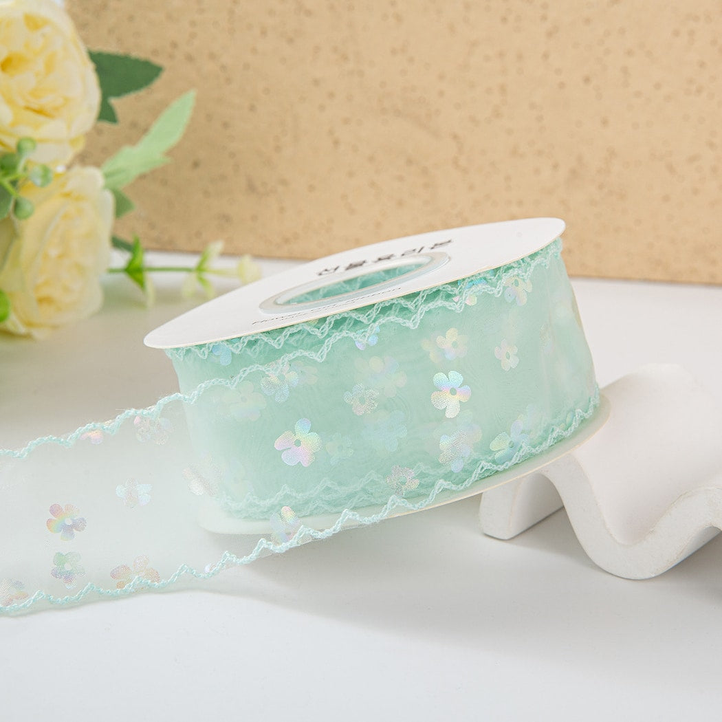 Rivora - DIY Sequin Floral Tulle Trim Ribbon