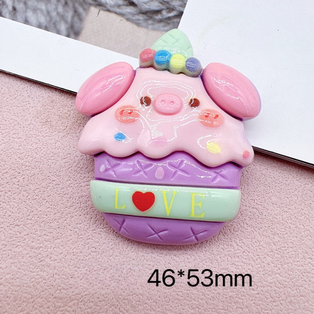 Chivy - Plastic DIY Cartoon Pig Dessert Theme Accessory