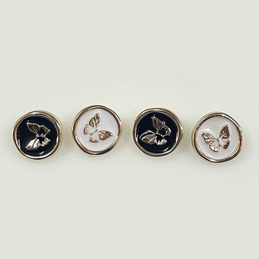 Bunli - DIY 10 Pack Butterfly-Relief Raised-Rim Button