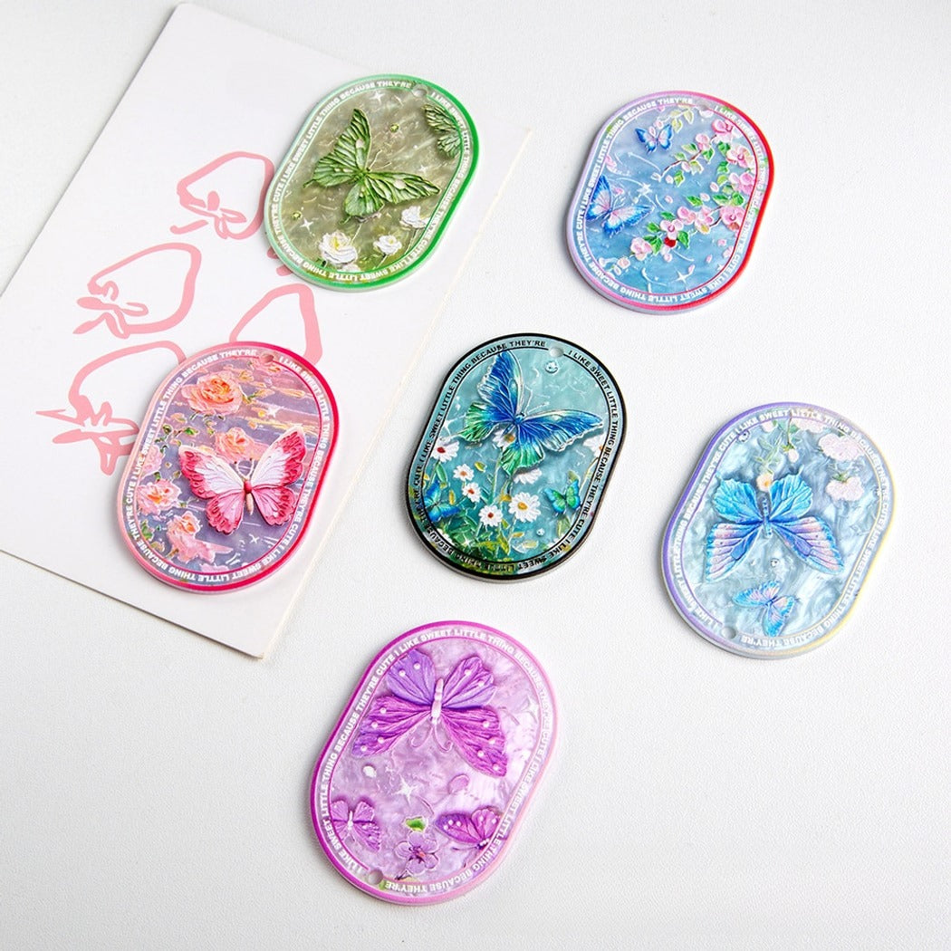 Chivy - Vibrant Butterfly Print Acrylic DIY Accessory