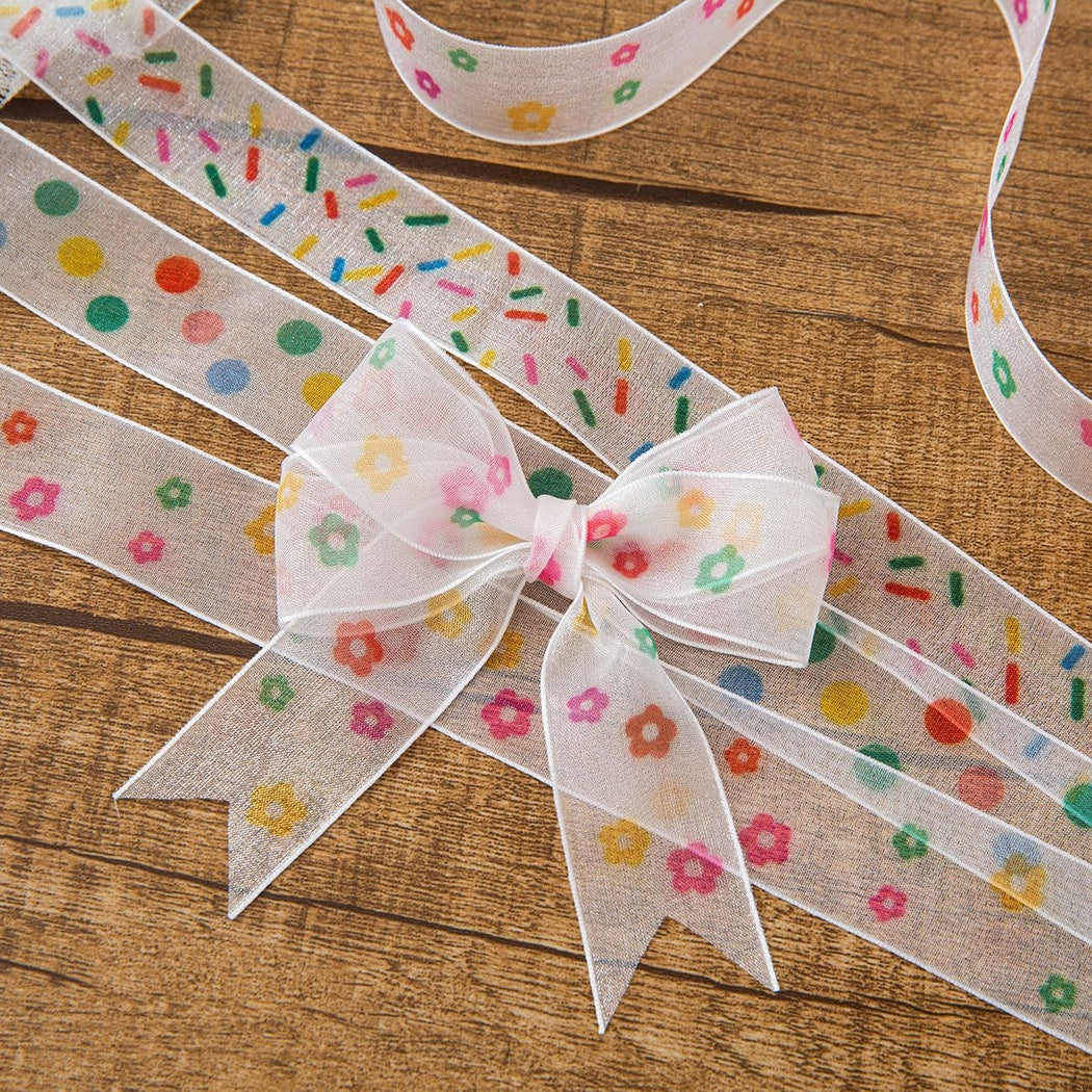 Rivora - DIY Sheer Polka Dot Decorative Gift Ribbon