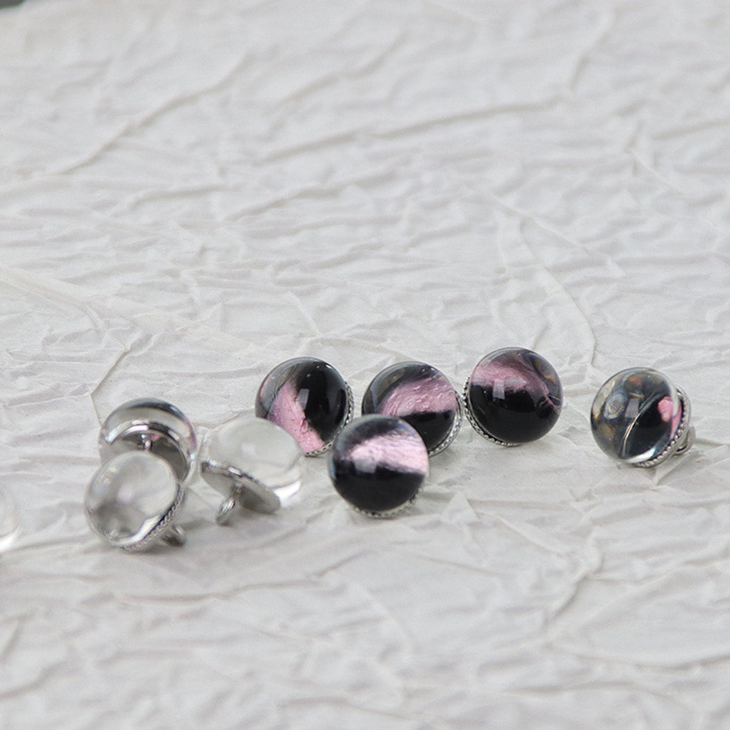 Bunli - DIY 10 Pack Glossy Orb Design Detail Button