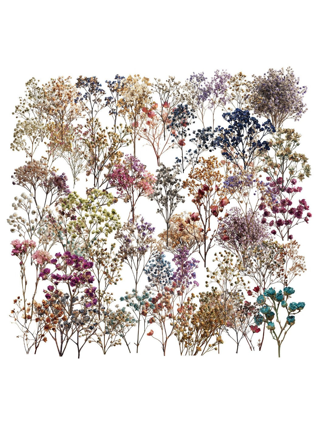 Lunira vintage floral print sticker pack with assorted flower designs on white background