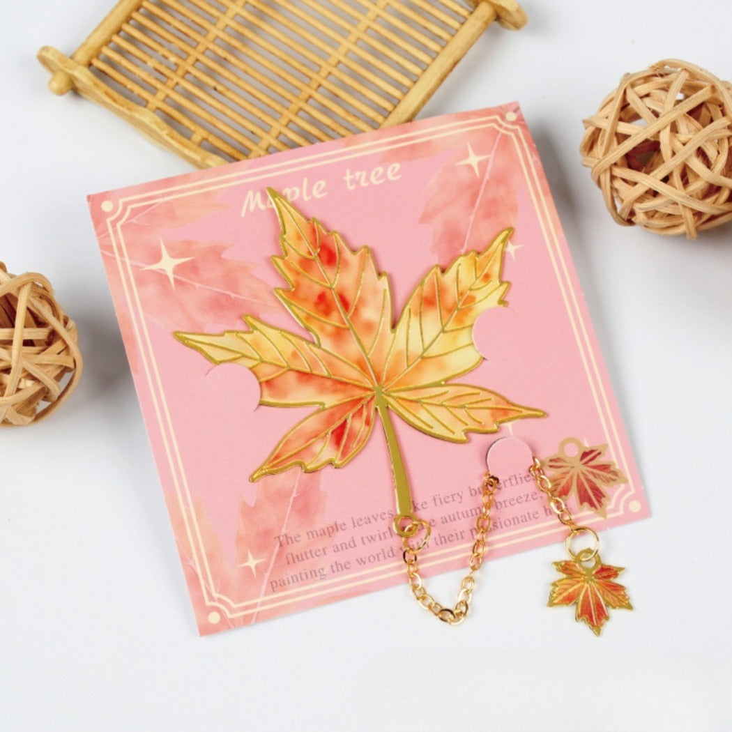 Novellea - Assorted-Leaf Mini-Leaf-Charm Bookmark