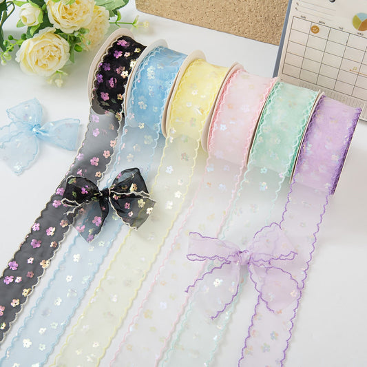 Rivora - DIY Sequin Floral Tulle Trim Ribbon