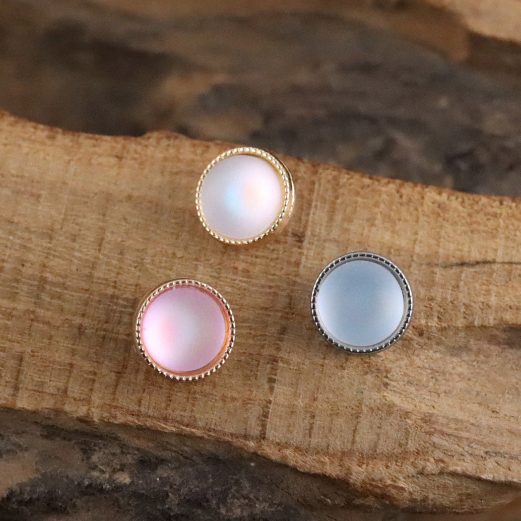 Bunli - DIY 10 Pack Soft Color Round Rimmed Button