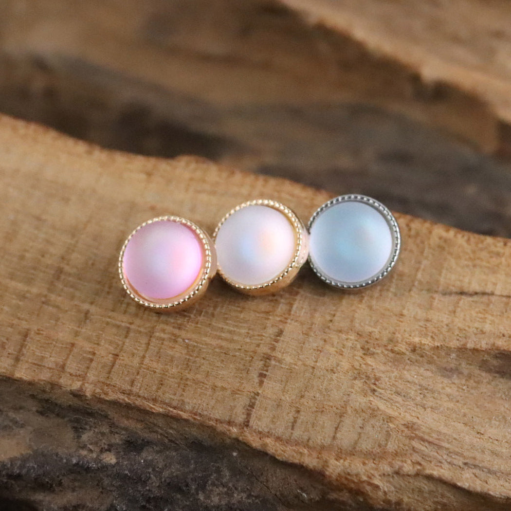 Bunli - DIY 10 Pack Soft Color Round Rimmed Button