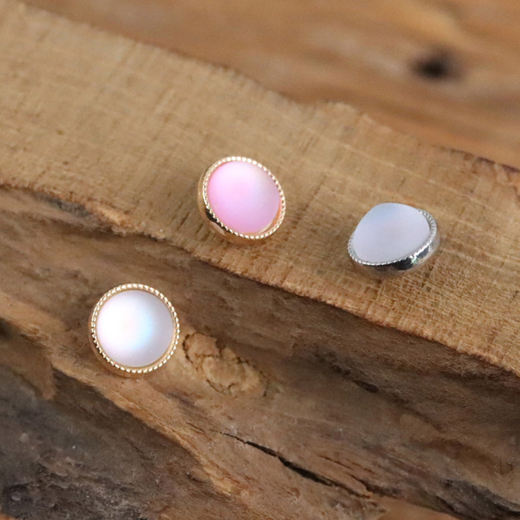 Bunli - DIY 10 Pack Soft Color Round Rimmed Button