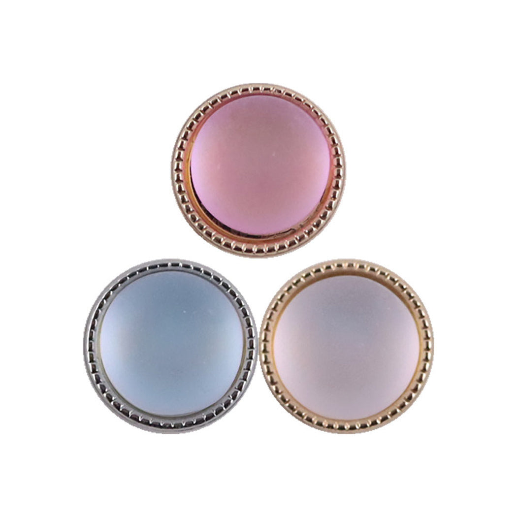 Bunli - DIY 10 Pack Soft Color Round Rimmed Button