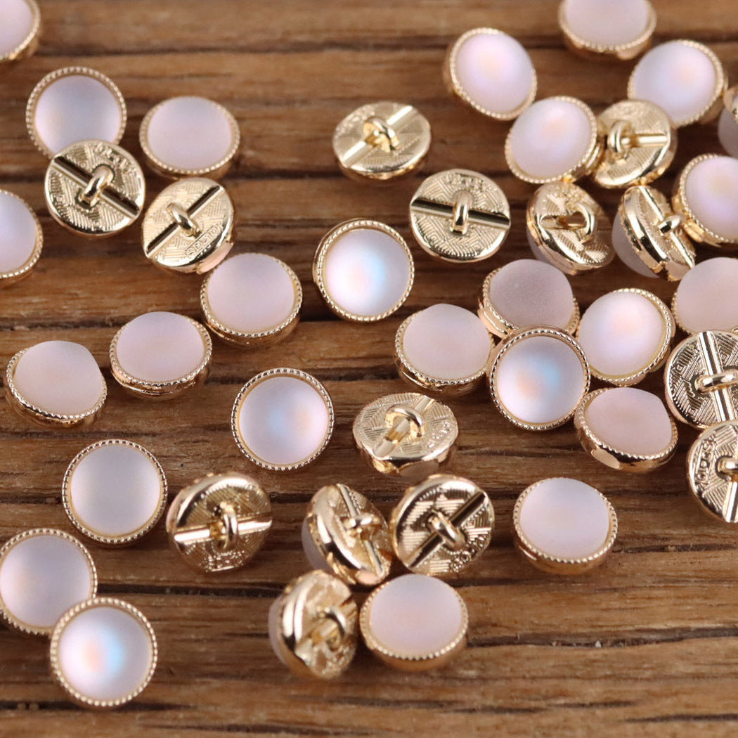 Bunli - DIY 10 Pack Soft Color Round Rimmed Button