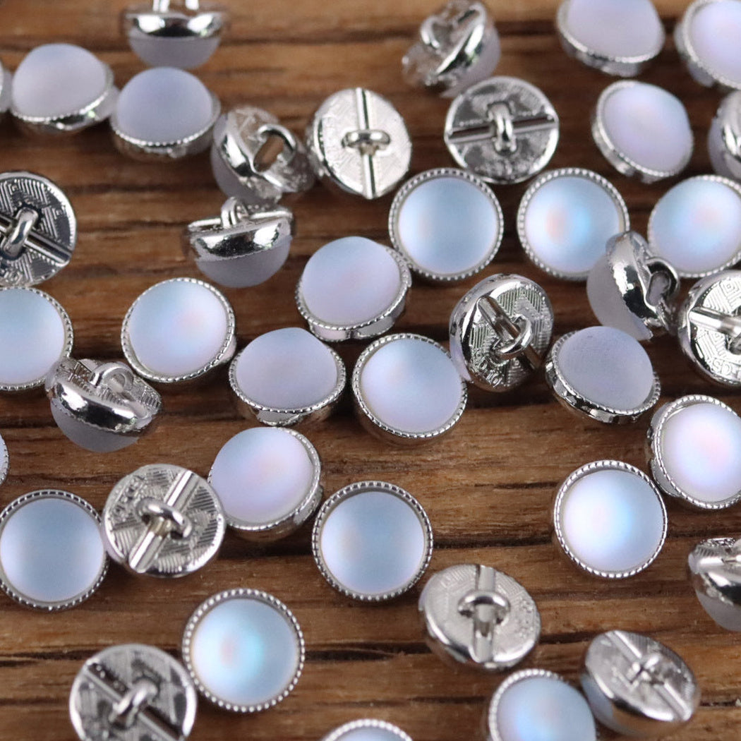 Bunli - DIY 10 Pack Soft Color Round Rimmed Button