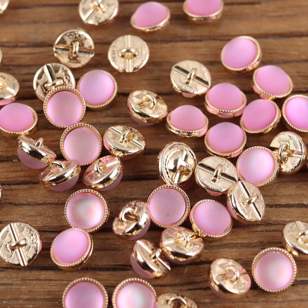 Bunli - DIY 10 Pack Soft Color Round Rimmed Button